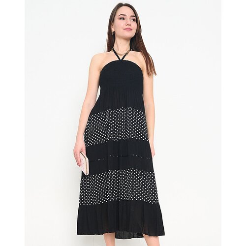 Resti Black polka dot maxi skirt PLUS SIZE - Clothing Slike