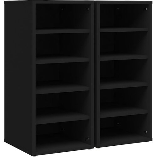 Maison Chic Omarica za obutev - Kopa za čevlje 2 kosa črna 31,5x35x70 cm iverna plo&amp;scaron;ča, (21776685) Slike