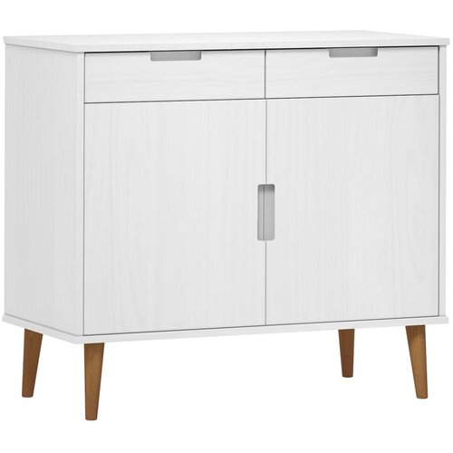 Maison Chic Komoda - Predalnik MOLDE bela 90x40x80 cm trdna borovina, (21718283) Slike