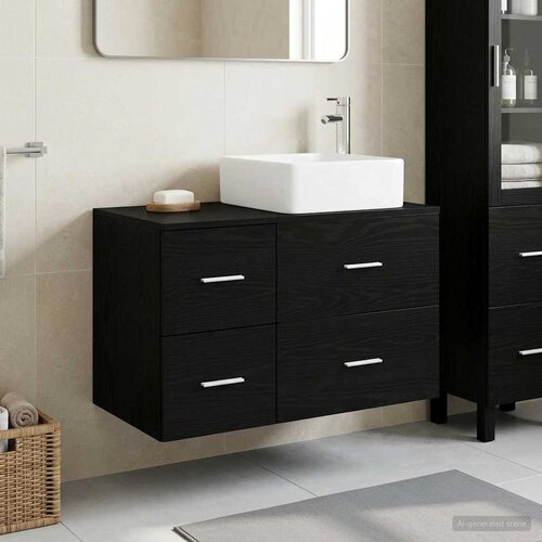  Set namje&scaron;taja za kupaonicu 2 kom. Crni hrast 49,5 x 41 x 80 cm Cijene