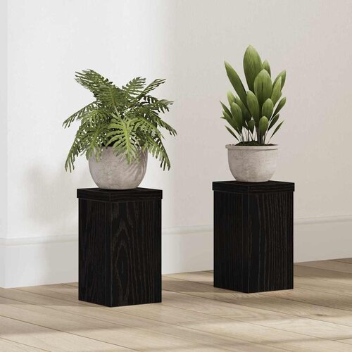  Stalak za biljke 2 pcs Crni hrast 10 x 10 x 18 cm Cene