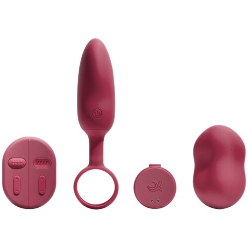  Platanomelón Mobi - bežični punjivi set vibratora - 2 dijela (crvena) Cijene