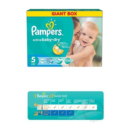 Pampers pelene Active Baby Dry 5 GPP (78) 4151 Slike