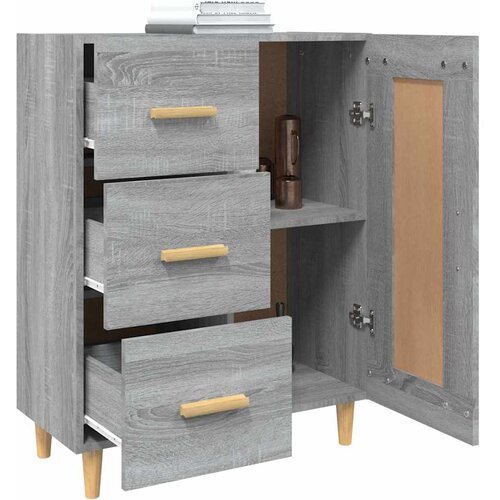  Komoda boja hrasta sonome 69,5 x 34 x 90 cm konstruirano drvo Siva Slike