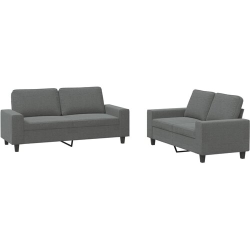 2-dijelni set sofa tamnosivi od tkanine Slike