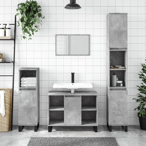 VidaXL Kupaonski ormarić boja betona 80x33x60 cm od konstruiranog drva Slike