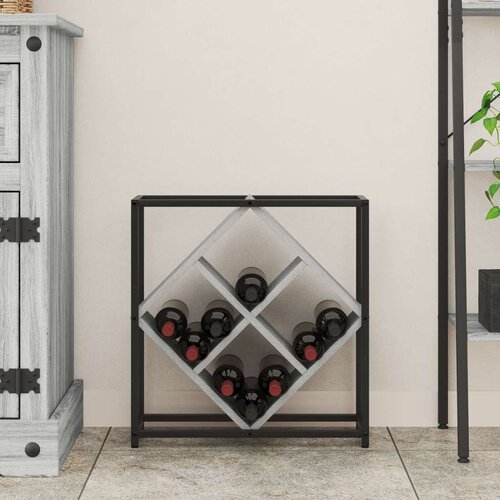  Rack za vino Sivi Sonoma Iverica Mali Pravokutni Moderni Slike