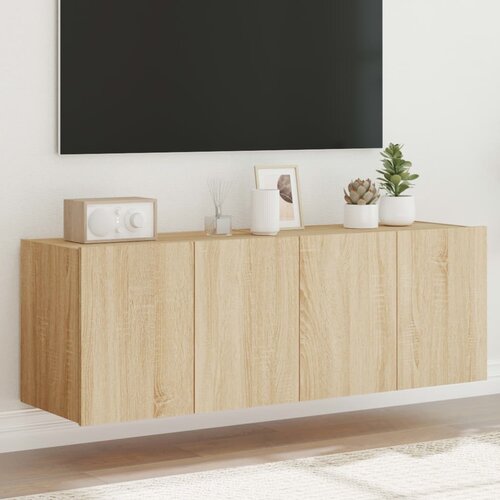 VidaXL Stenske TV omarice z LED 2 kosa sonoma hrast 60x35x41 cm Slike