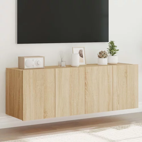 vidaXL Stenske TV omarice z LED 2 kosa sonoma hrast 60x35x41 cm