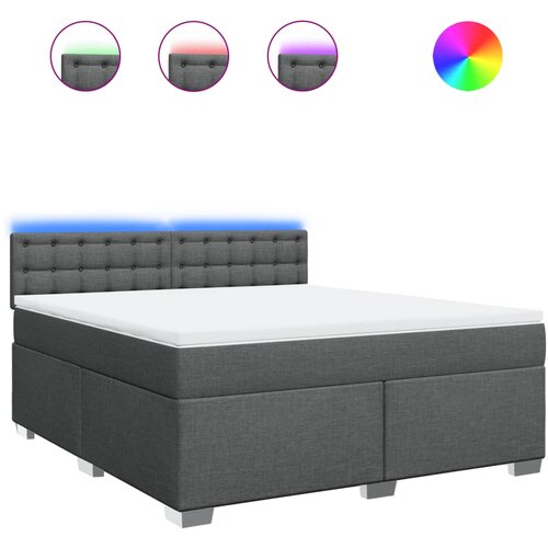 Maison Chic Box spring postelja - Vzmetna postelja z vzmetnico temno siva 180x200 cm blago SL4469, (21906347) Cene