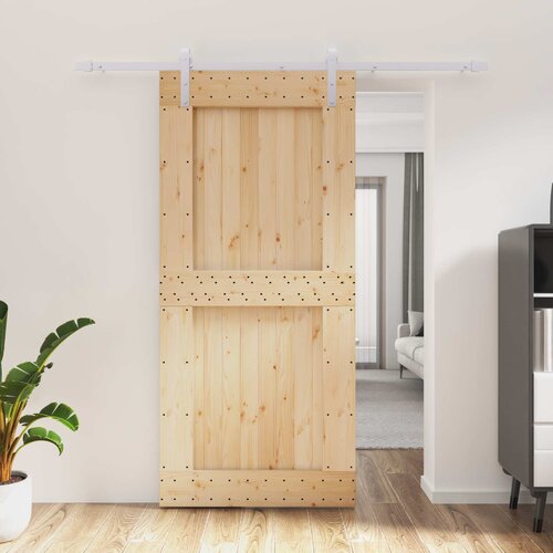  Klizna vrata Prirodna i bijela 95 x 210 cm Čvrsta borovina Cijene
