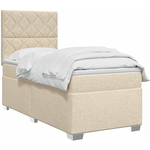  Boxspring krevet s madracem Krem 80 x 200 cm Tkanina Slike