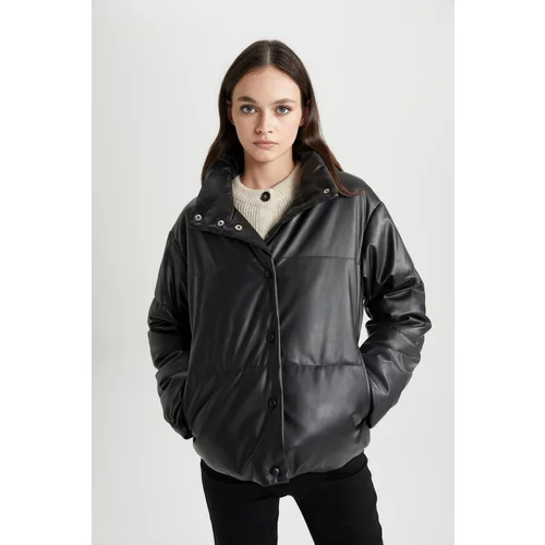 Defacto Waterproof Relax Fit Faux Leather Coat