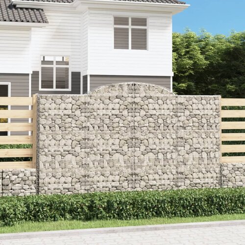 vidaXL Obokana gabionska košara 2 kosa 300x50x180/200cm cinkano železo Cene