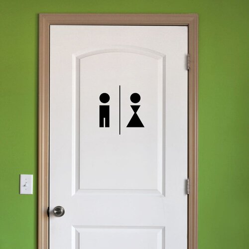 Ambiance Črna nalepka Man And Woman Restroom Cene