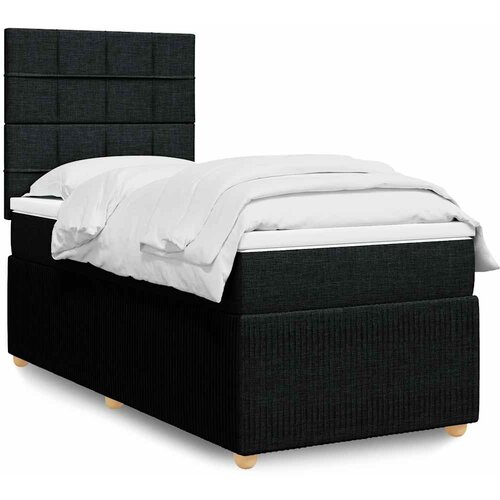  Box spring krevet s madracem crni 80 x 200 cm od tkanine Cijene