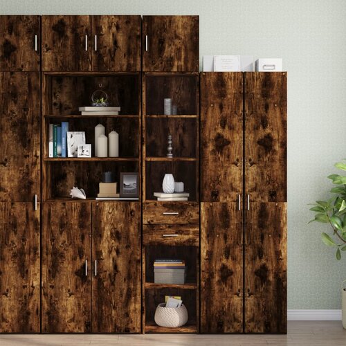 VidaXL Ozka omara za shranjevanje dim. hrast 40x42,5x225 cm inž. les Slike