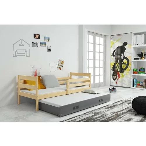BMS Group Otroška postelja Eryk z dodatnim ležiščem - 90x200 cm - bor/grafit