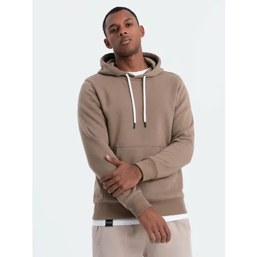 Ombre Men's non-stretch hooded sweatshirt - light brown