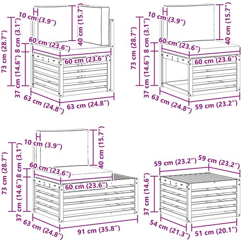  Setovi sofa 6 Komad 59 x 59 x 37 cm Slike