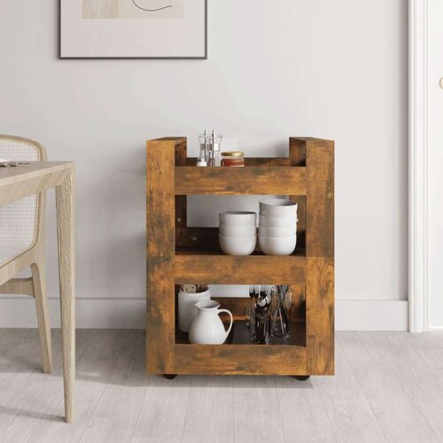 VidaXL Kuhinjska kolica boja hrasta 60 x 45 x 80 cm konstruirano drvo Slike