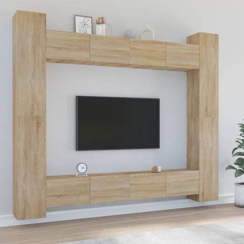  8-dijelni set TV ormarića boja hrasta sonome konstruirano drvo