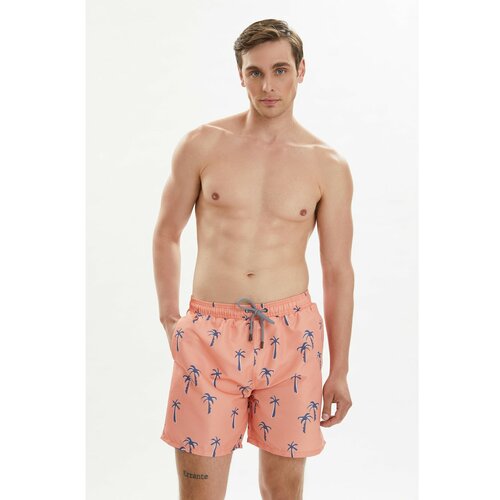 Trendyol Salmon Men's Tropical Print Swim Shorts Slike