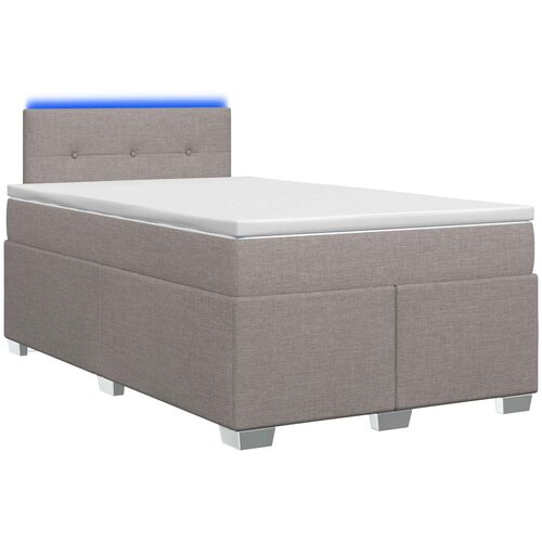  Krevet s box springom, madracem i LED-om Sivosmeđa 120 x 200 cm Slike