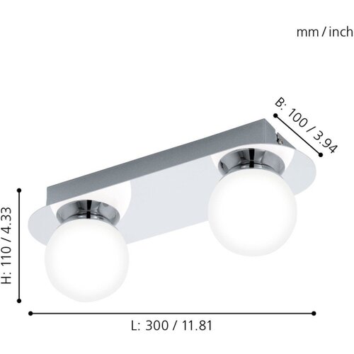 Eglo 94627 - LED kupatilsko svetlo MOSIANO 2xLED/3,3W/230V IP44 Slike