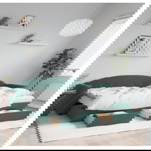 vidaXL Dnevni krevet na razvlačenje tamnozeleni 80 x 200 cm baršunasti Cene