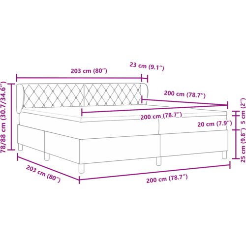 VidaXL box spring krevet s madracem svjetlosiva 200x200 cm bar&amp;scaron;un Slike