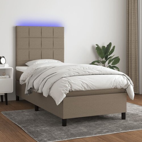 The Living Store Box spring postelja z vzmetnico LED taupe 80x200 cm blago - Box Spring Postelja, (21516355) Slike