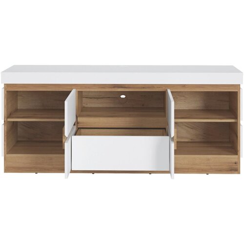 M&amp;ouml;max Tv-element Calabria Wei&amp;szlig;/eiche Dekor B: 160,8 Cm Slike