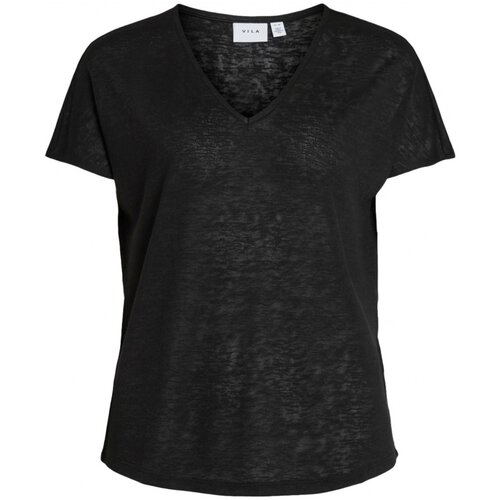 Vila Topi & Bluze Top Amer S/S - Black Črna Cene
