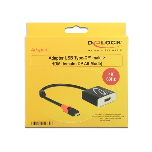Delock 62730 USB-C&amp;reg; / HDMI adapter [1x mu&amp;scaron;ki konektor USB-C&amp;reg; - 1x ženski konektor HDMI] crna Slike