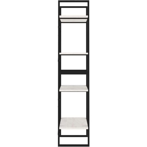 VidaXL Knjižna omara 4-nadstropna bela 60x30x140 cm trdna borovina Slike