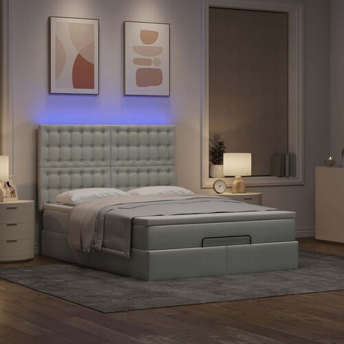 vidaXL Otomanski krevet s madracima i LED 140x200 cm baršunasti Cijene