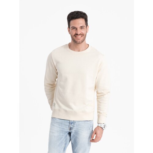 Ombre BASIC men&amp;#039;s sweatshirt with round neckline - cream Slike
