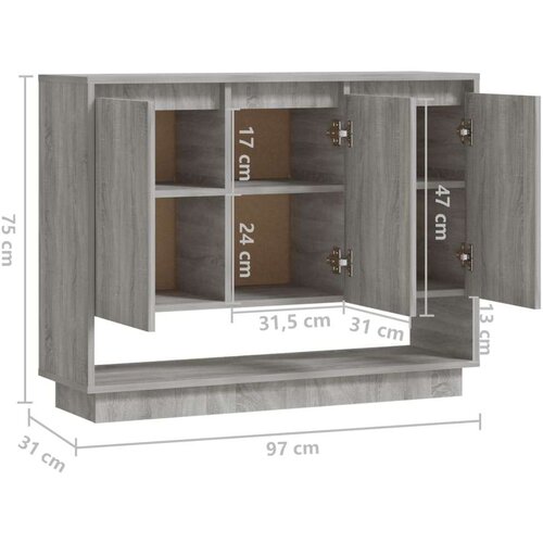 VidaXL Komoda boja sivog hrasta sonome 97 x 31 x 75 cm od iverice Slike