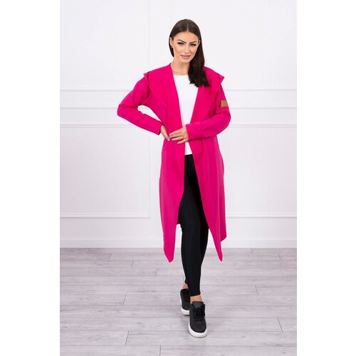Kesi Long hooded cardigan in fuchsia color Cijene