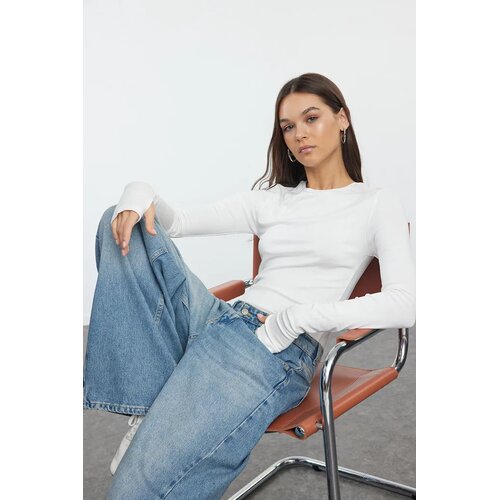 TRENDYOLMILLA ženska bluza TWOAW25BZ00014, Ecru-Ecru Cene