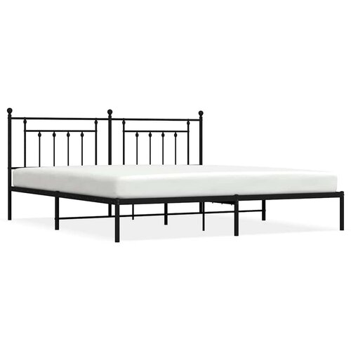  Metalni okvir za krevet s uzglavljem crni 200x200 cm Slike