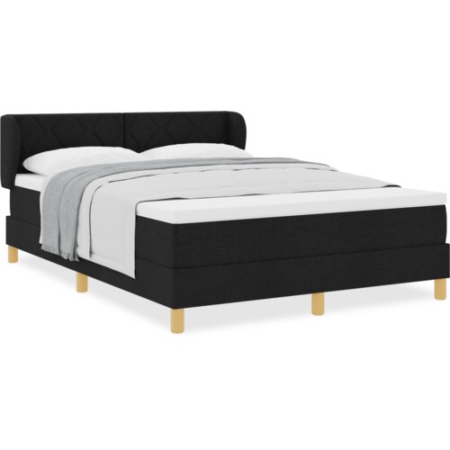  Krevet s uzglavljem i madracem - Crna 160x200 cm Tkanina Slike