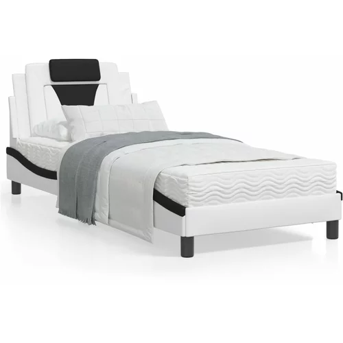  Krevet s madracem bijelo-crni 80 x 200 cm od umjetne kože