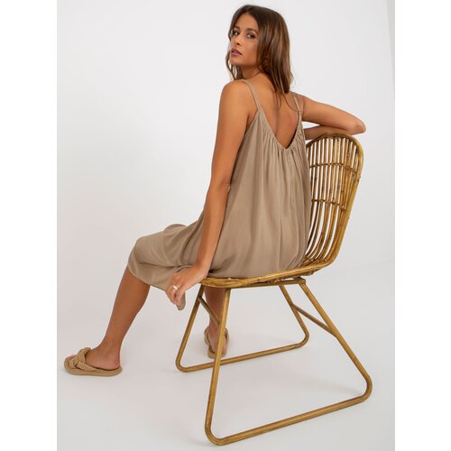 Fashion Hunters Dark beige hanger dress by Polinne OCH BELLA Slike
