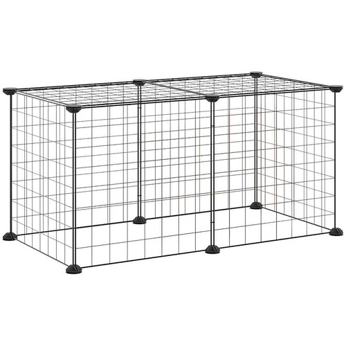  Kavez za kućne ljubimce s 8 panela crni 35 x 35 cm čelični Slike