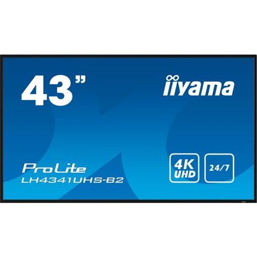  LFD LH4341UHS-B2 43" Professional Digital Signage display with 4K UHD resolution and 24/7 3840x2160 16:9 500cd 1200:1 8ms landscape, portrait Cene