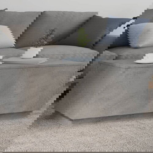 Furnova Klubska mizica z LED lučkami betonsko siva 90x50x40 cm, (21914463) Slike