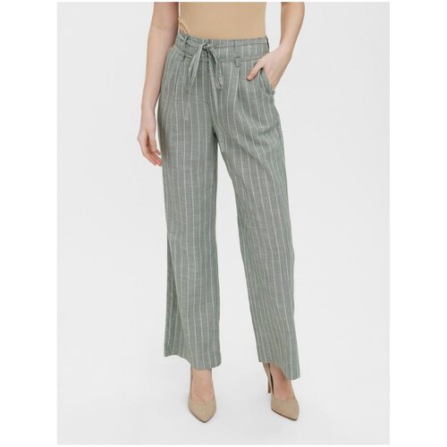 Vero Moda Light green striped wide trousers Serena - Ladies Cene