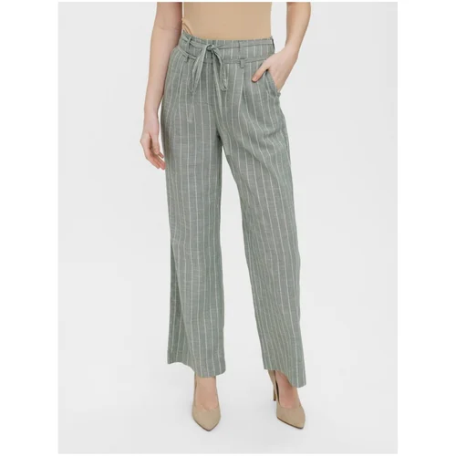 Vero Moda Light green striped wide trousers Serena - Ladies Vero Moda Light green striped wide trousers Serena - Ladies